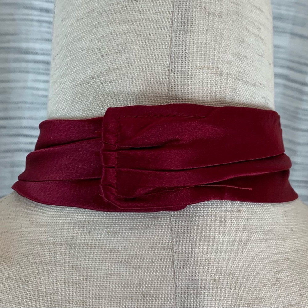 ABS by Allen Schwartz Dark Red Halter Gown - Picture 7 of 16